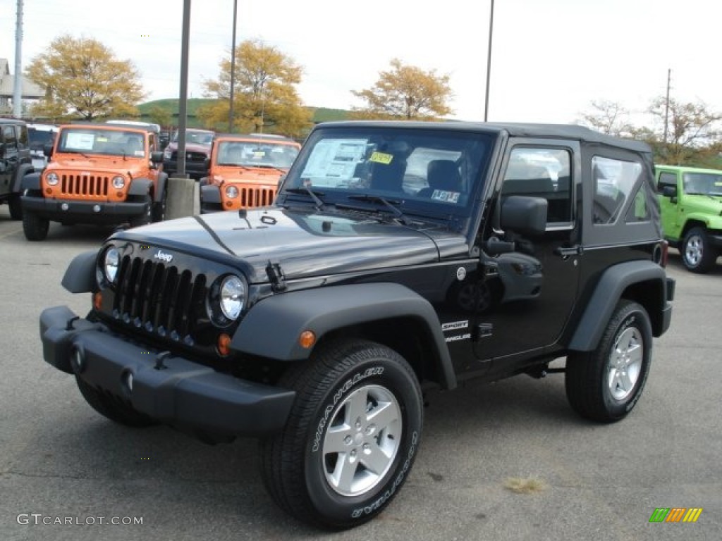 2012 Wrangler Sport S 4x4 - Black / Black photo #2