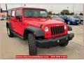 2011 Flame Red Jeep Wrangler Unlimited Rubicon 4x4  photo #8