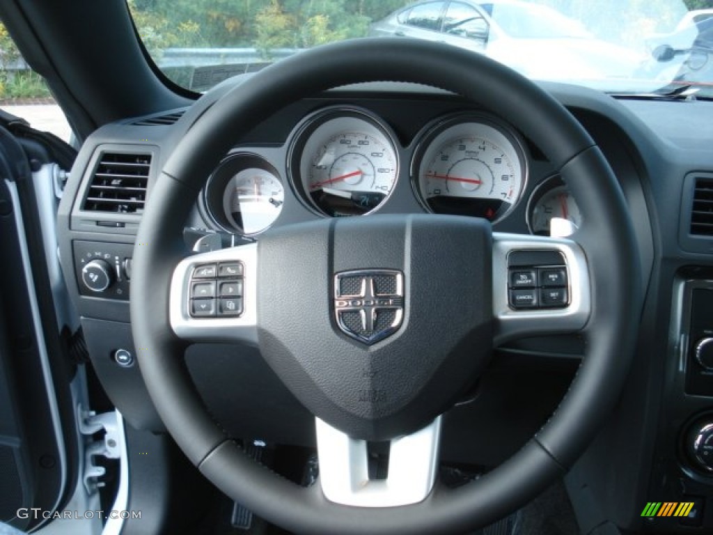 2013 Dodge Challenger Rallye Redline Dark Slate Gray Steering Wheel Photo #71748765
