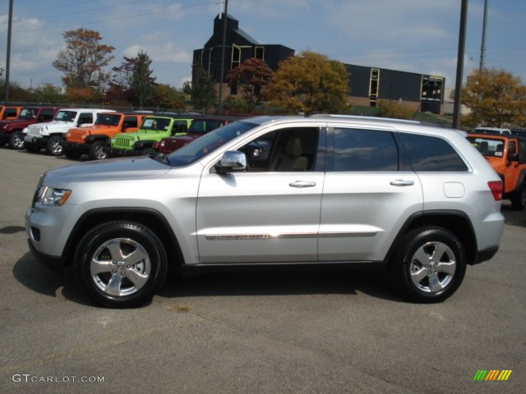 2012 Grand Cherokee Limited 4x4 - Bright Silver Metallic / Black/Light Frost Beige photo #1