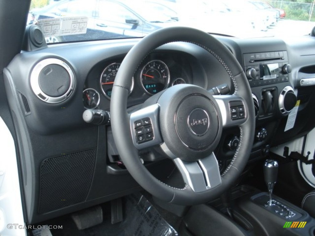 Freedom Edition Black Tectonic/Quick Silver Accent Interior 2012 Jeep Wrangler Oscar Mike Freedom Edition 4x4 Photo #71750027