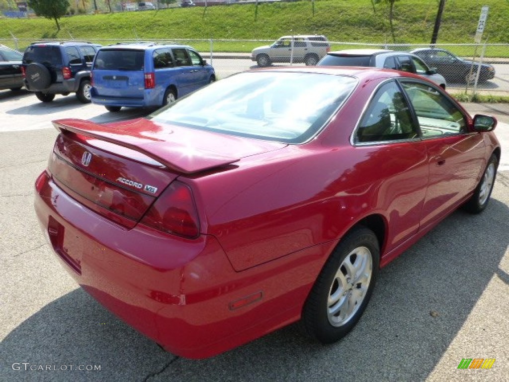 2002 Accord EX V6 Coupe - San Marino Red / Ivory photo #3