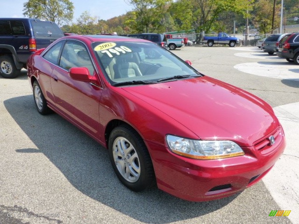 2002 Accord EX V6 Coupe - San Marino Red / Ivory photo #4