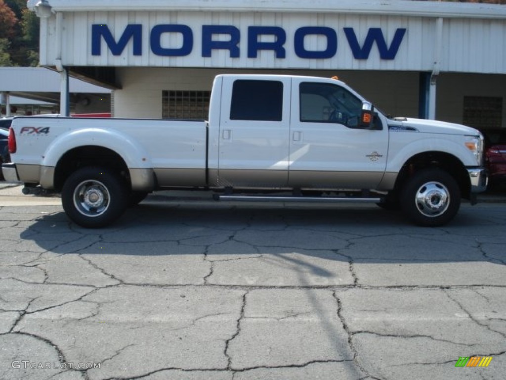 2012 F350 Super Duty Lariat Crew Cab 4x4 Dually - Oxford White / Adobe photo #1