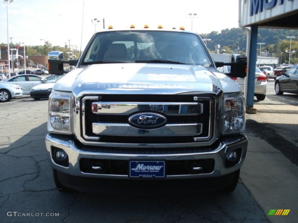 2012 F350 Super Duty Lariat Crew Cab 4x4 Dually - Oxford White / Adobe photo #3