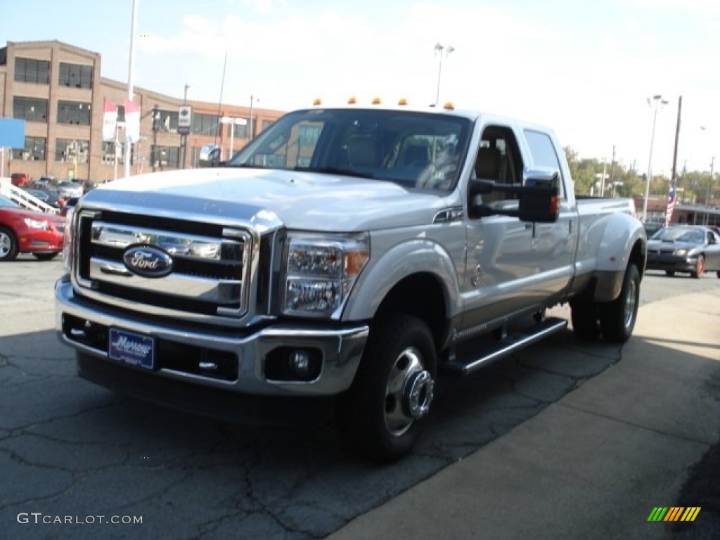 2012 F350 Super Duty Lariat Crew Cab 4x4 Dually - Oxford White / Adobe photo #4