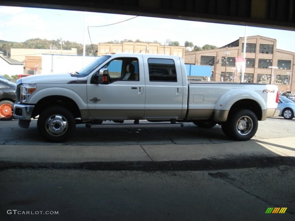 2012 F350 Super Duty Lariat Crew Cab 4x4 Dually - Oxford White / Adobe photo #5