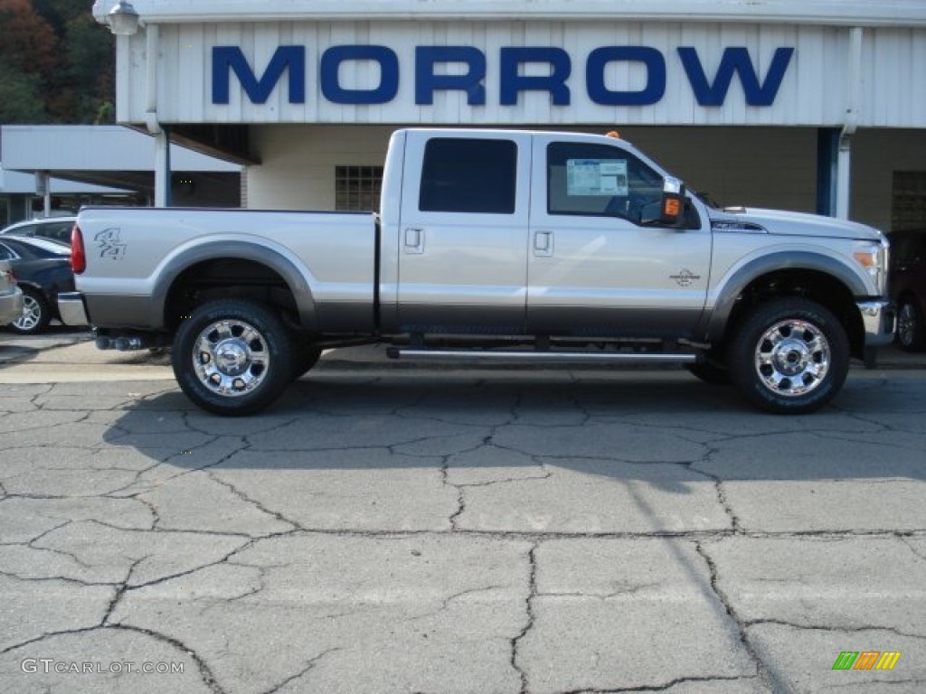 2012 F350 Super Duty Lariat Crew Cab 4x4 - Ingot Silver Metallic / Black photo #1