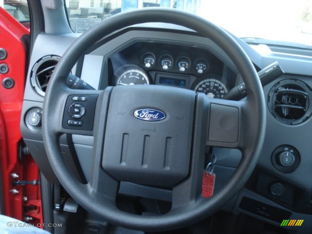 2012 F250 Super Duty XL Regular Cab 4x4 - Vermillion Red / Steel photo #17