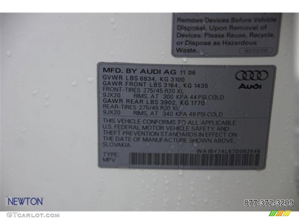 2007 Q7 3.6 Premium quattro - Calla White / Cardamom Beige photo #47