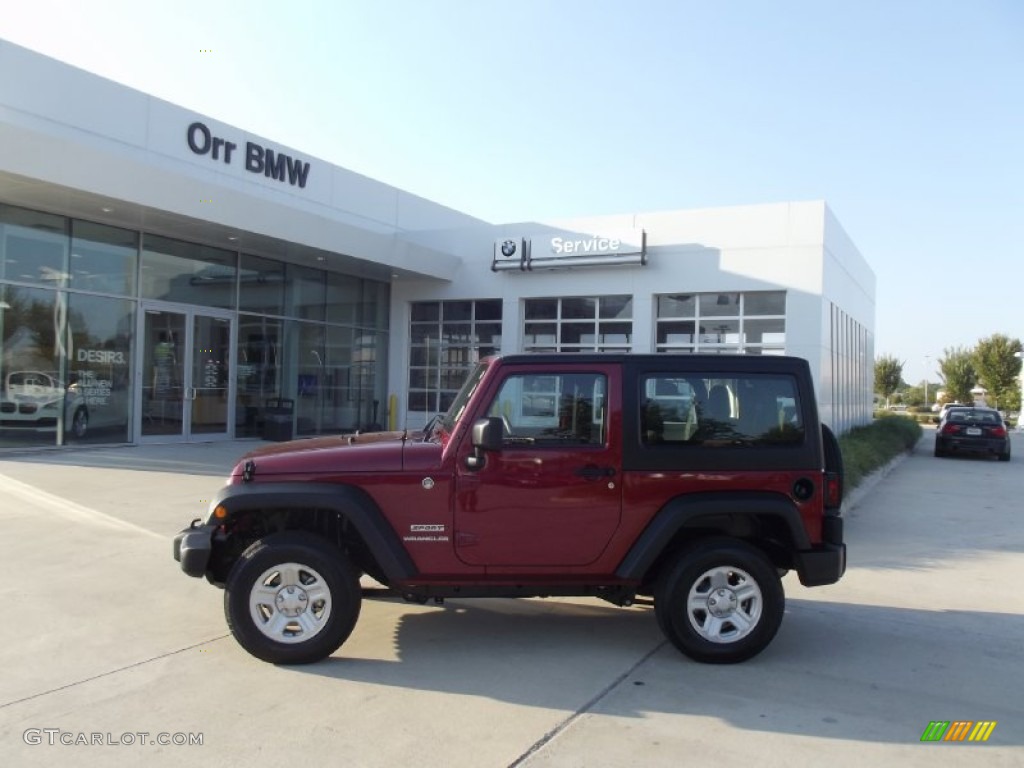 2012 Wrangler Sport 4x4 - Deep Cherry Red Crystal Pearl / Black photo #5