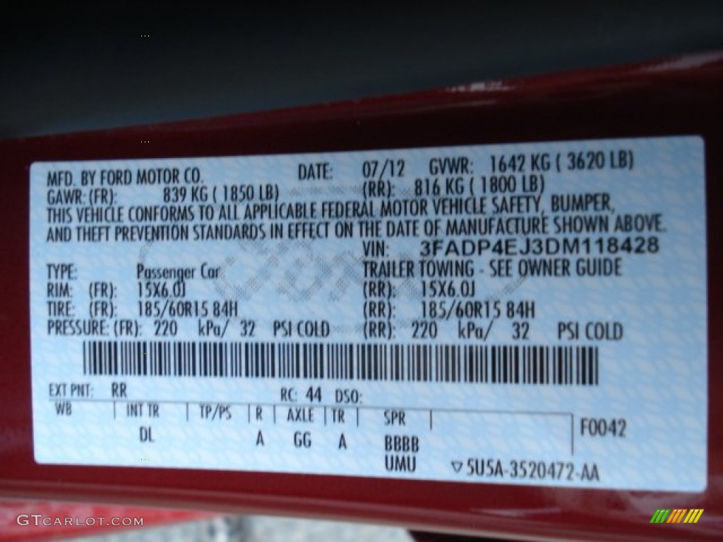 2013 Fiesta SE Hatchback - Ruby Red / Charcoal Black/Light Stone photo #20