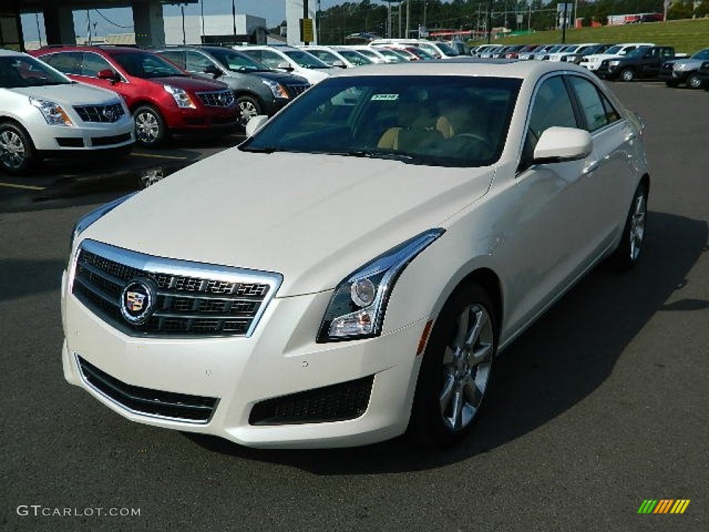White Diamond Tricoat 2013 Cadillac ATS 2.5L Luxury Exterior Photo #71763741