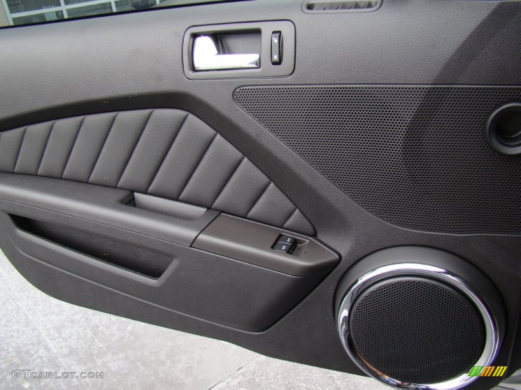2012 Ford Mustang V6 Mustang Club of America Edition Coupe Charcoal Black Door Panel Photo #71765385