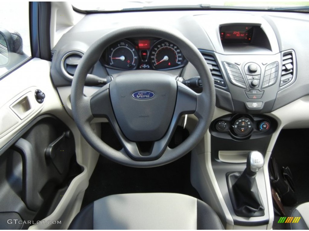 2013 Ford Fiesta S Sedan Charcoal Black/Light Stone Dashboard Photo #71765844