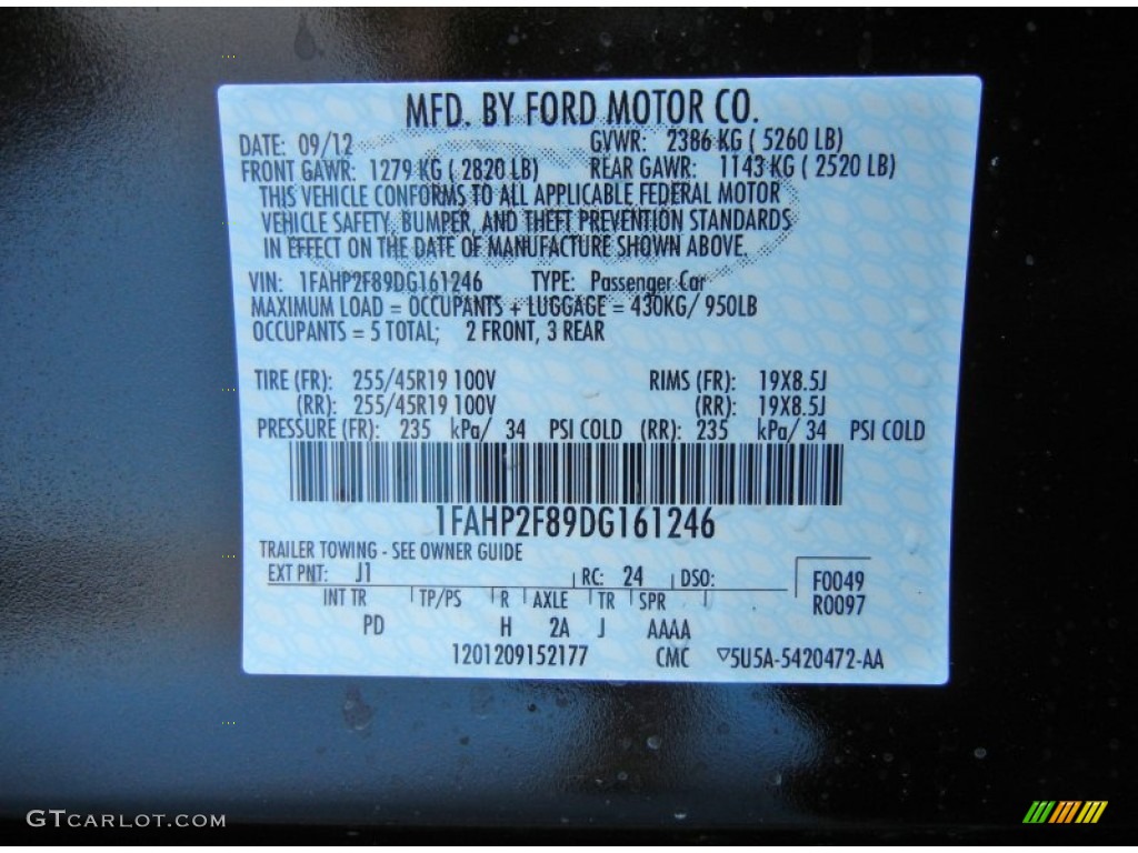 2013 Taurus Color Code J1 for Kodiak Brown Metallic Photo #71766951