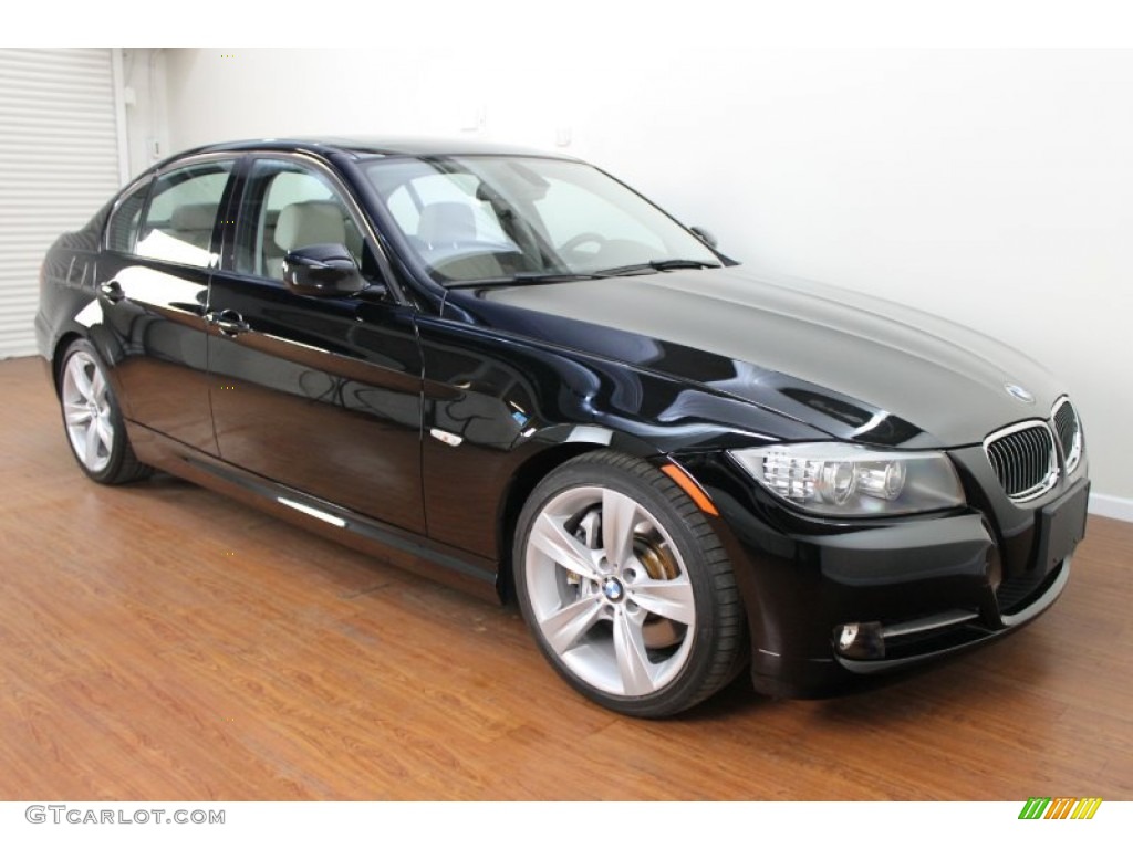 2010 3 Series 335i Sedan - Jet Black / Oyster/Black Dakota Leather photo #2