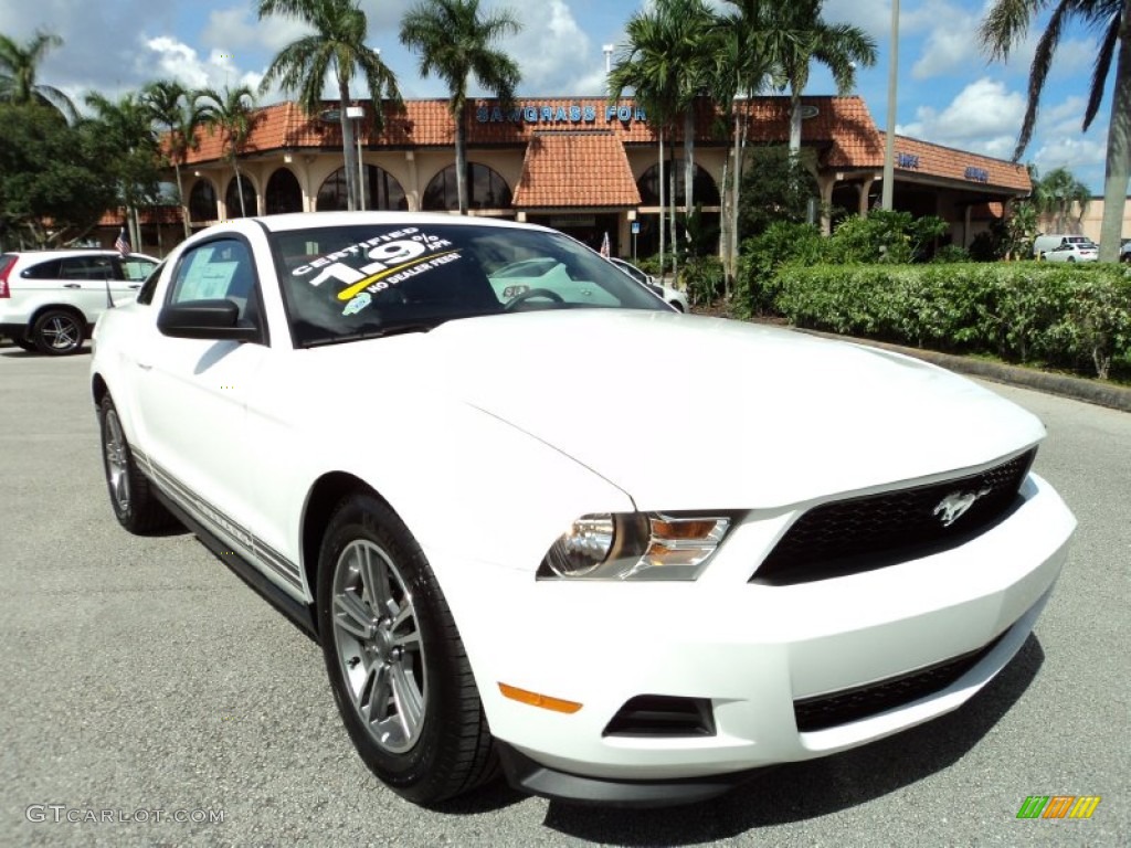 2012 Mustang V6 Premium Coupe - Performance White / Lava Red/Charcoal Black photo #1