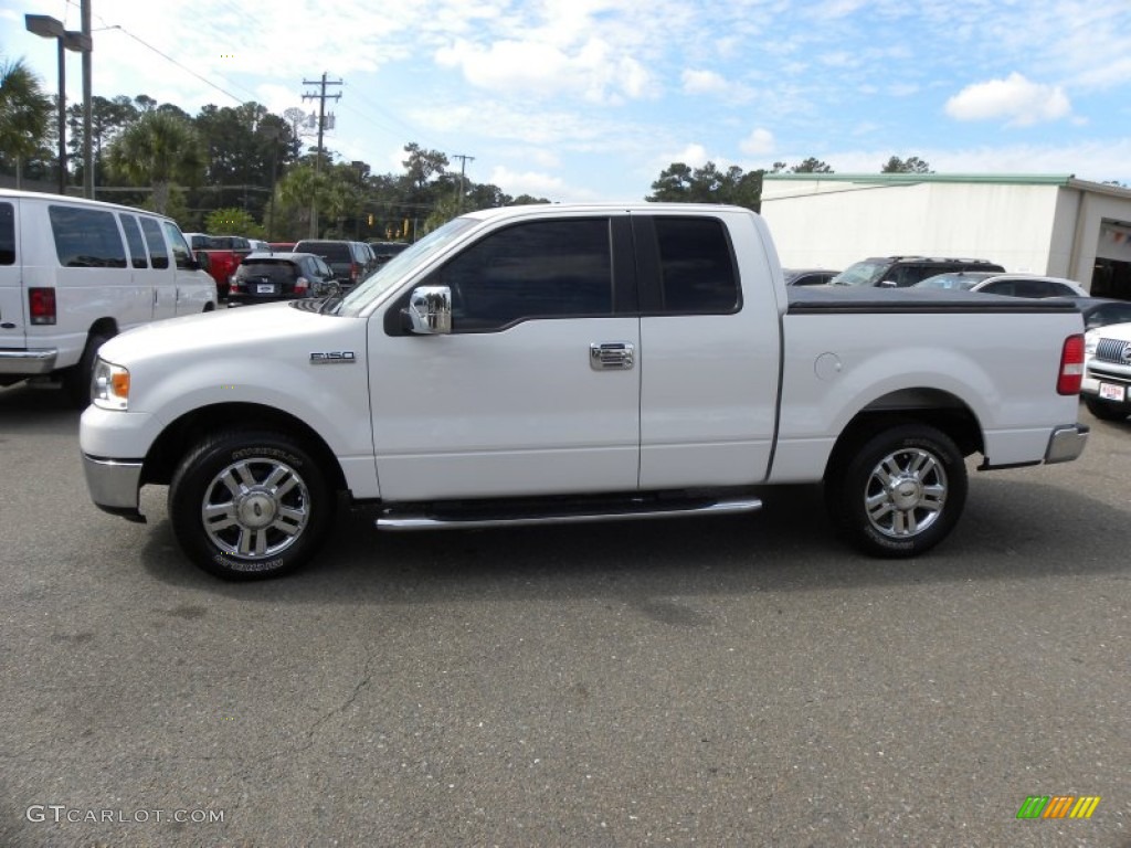 2006 F150 XLT SuperCab - Oxford White / Medium Flint photo #2