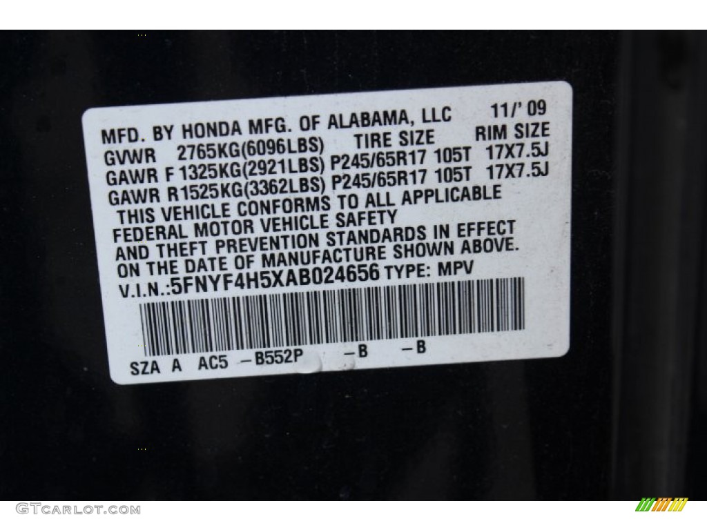 2010 Pilot EX-L 4WD - Bali Blue Pearl / Gray photo #30