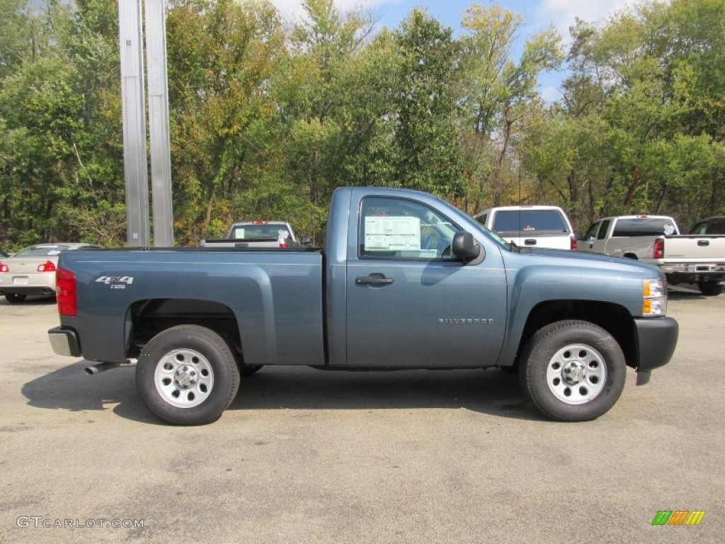 2012 Silverado 1500 Work Truck Regular Cab 4x4 - Blue Granite Metallic / Dark Titanium photo #9