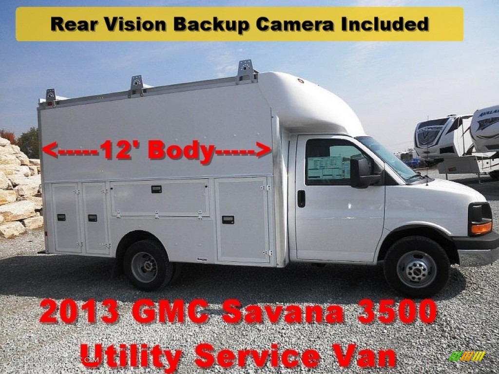 2013 Savana Cutaway 3500 Commercial Utility Truck - Summit White / Neutral photo #1