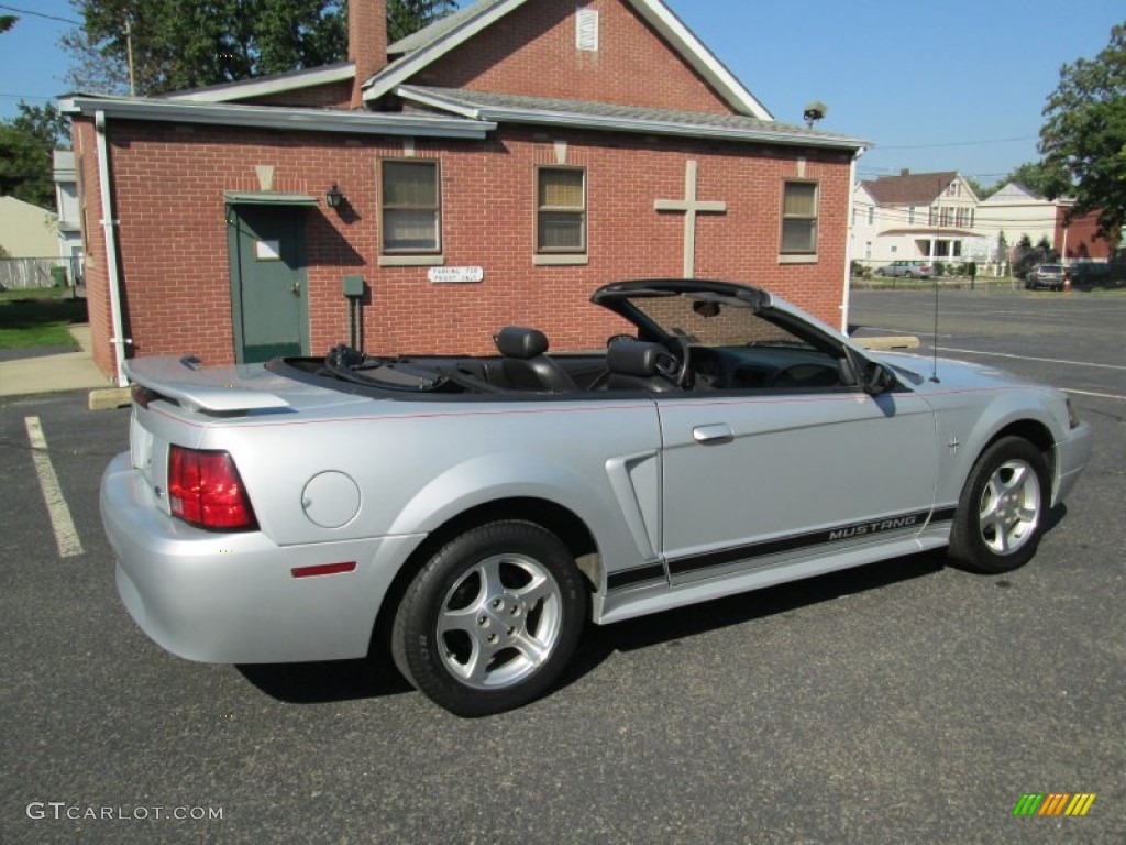 2002 Mustang V6 Convertible - Satin Silver Metallic / Dark Charcoal photo #9
