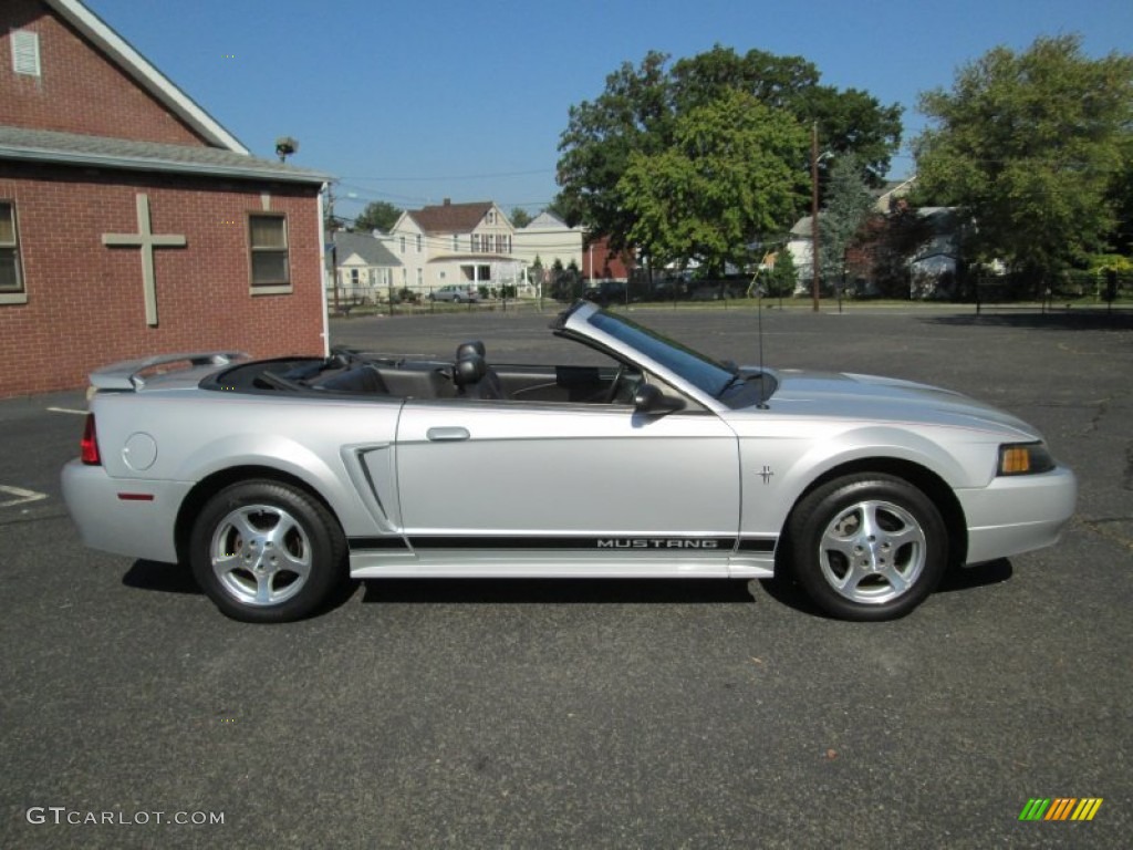 2002 Mustang V6 Convertible - Satin Silver Metallic / Dark Charcoal photo #10