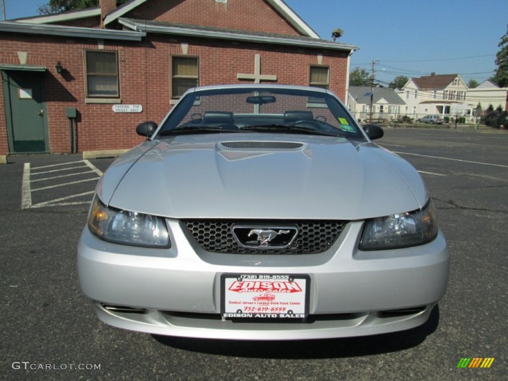 2002 Mustang V6 Convertible - Satin Silver Metallic / Dark Charcoal photo #13