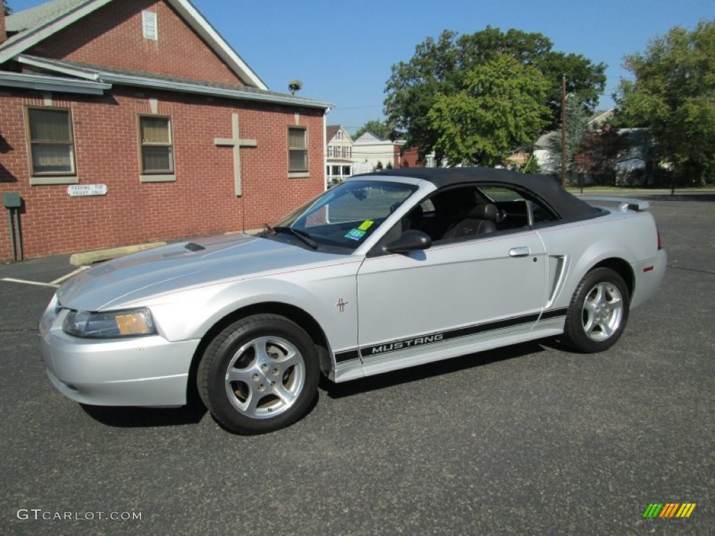 2002 Mustang V6 Convertible - Satin Silver Metallic / Dark Charcoal photo #14