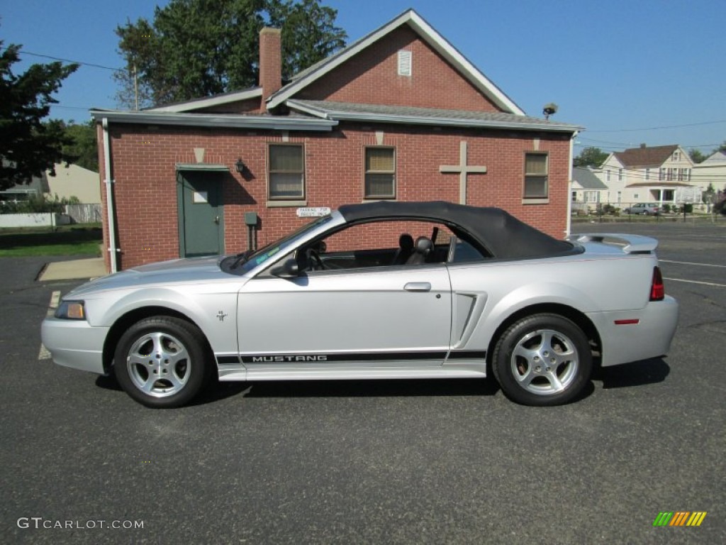 2002 Mustang V6 Convertible - Satin Silver Metallic / Dark Charcoal photo #15