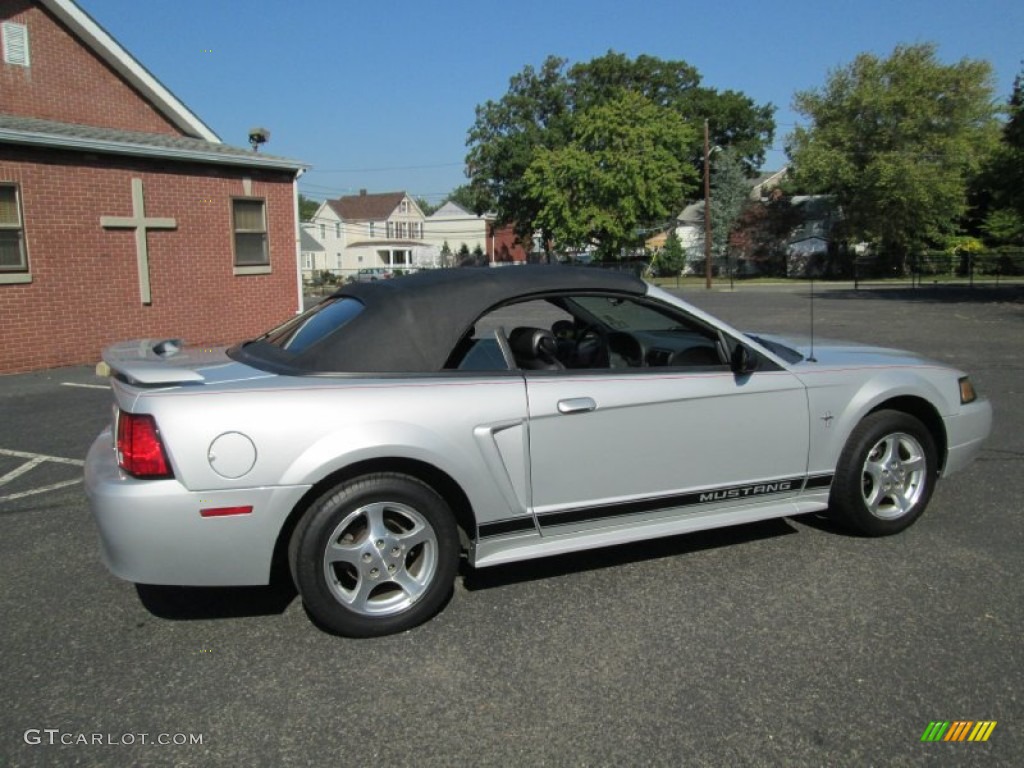 2002 Mustang V6 Convertible - Satin Silver Metallic / Dark Charcoal photo #19
