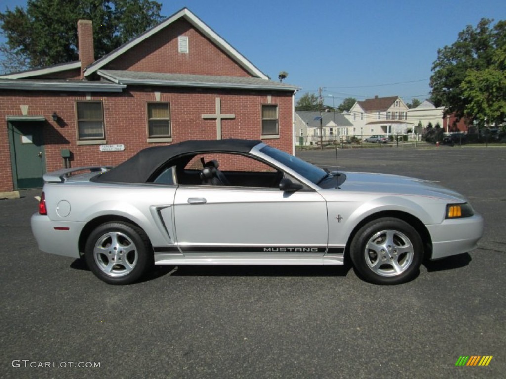 2002 Mustang V6 Convertible - Satin Silver Metallic / Dark Charcoal photo #20