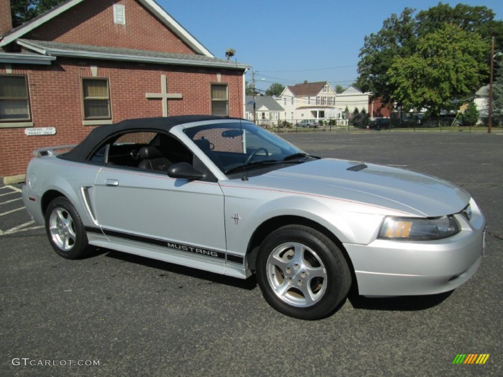 2002 Mustang V6 Convertible - Satin Silver Metallic / Dark Charcoal photo #21