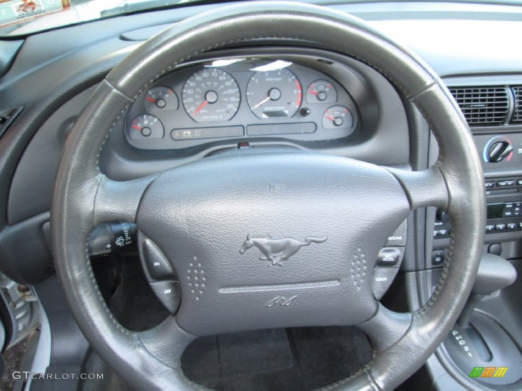 2002 Mustang V6 Convertible - Satin Silver Metallic / Dark Charcoal photo #30