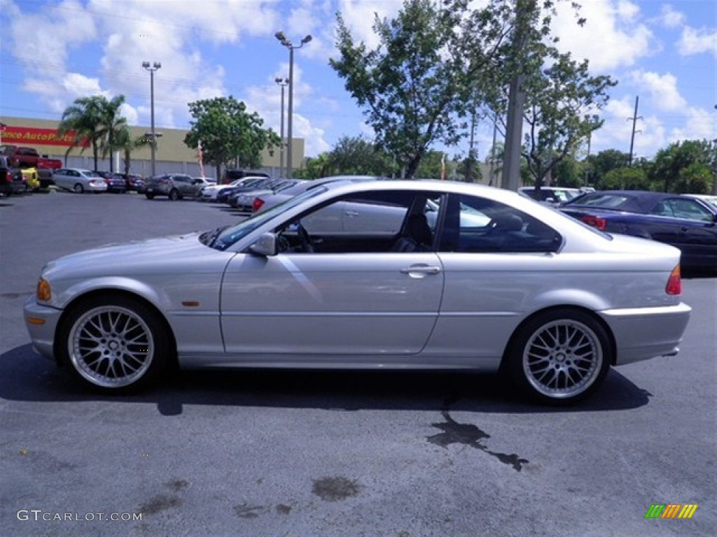 2000 3 Series 323i Coupe - Titanium Silver Metallic / Black Leather photo #11