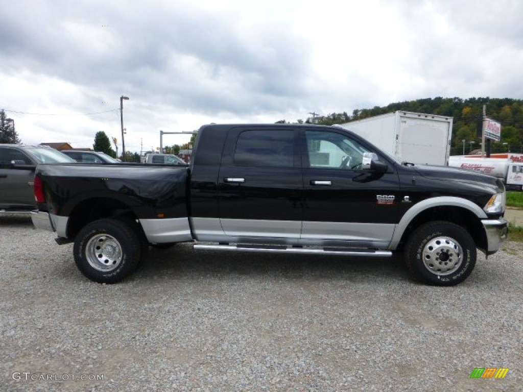 Black 2012 Dodge Ram 3500 HD Laramie Mega Cab 4x4 Dually Exterior Photo #71784918