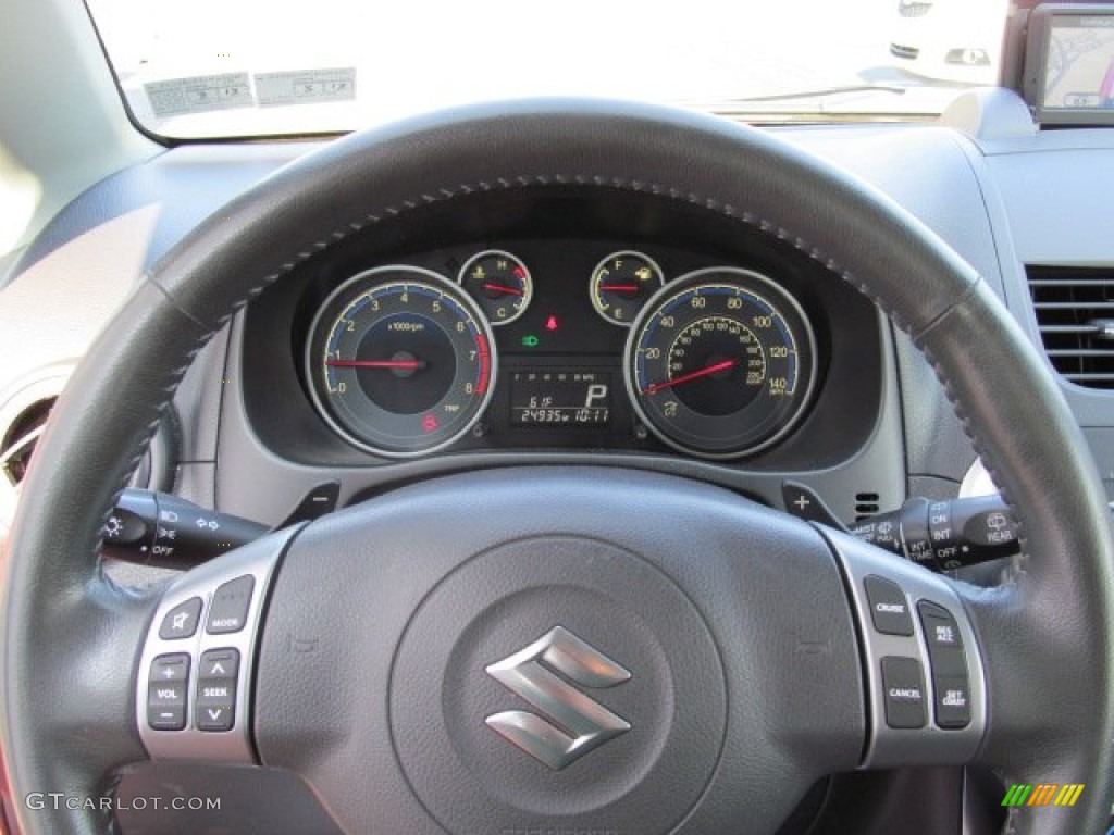 2010 Suzuki SX4 Crossover Technology AWD Black Steering Wheel Photo #71786143