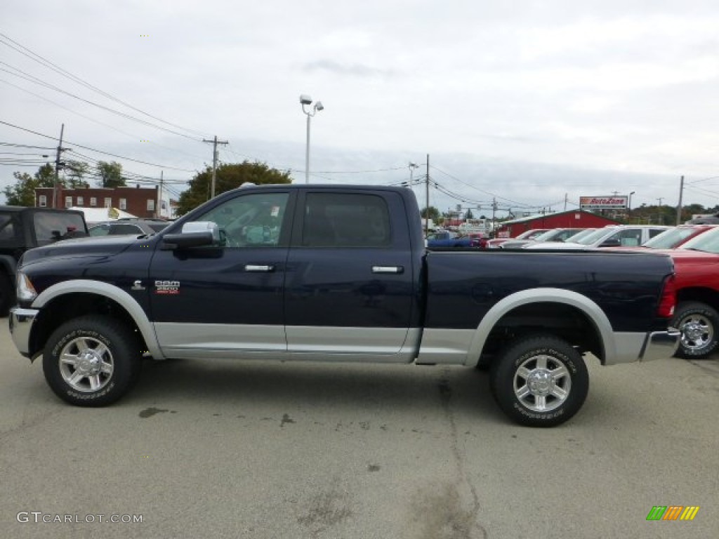 2012 Ram 2500 HD Laramie Crew Cab 4x4 - True Blue Pearl / Light Pebble Beige/Bark Brown photo #2