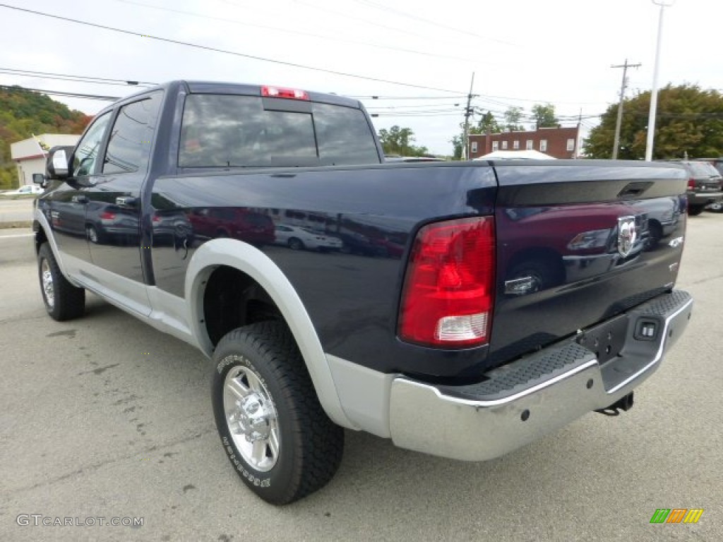 2012 Ram 2500 HD Laramie Crew Cab 4x4 - True Blue Pearl / Light Pebble Beige/Bark Brown photo #3