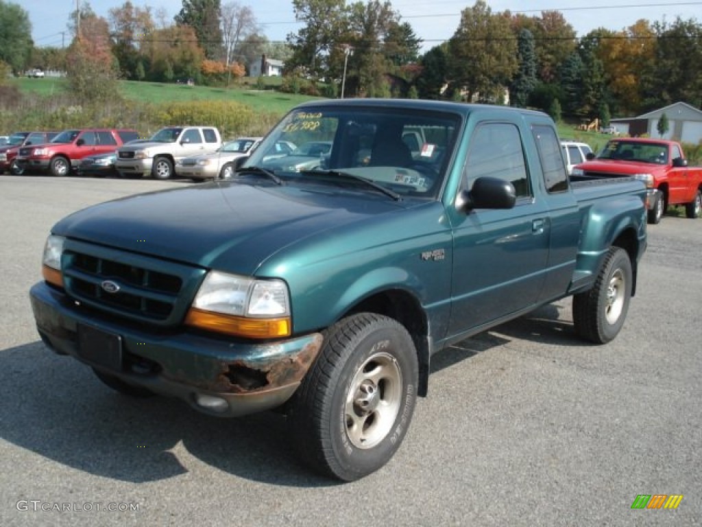 1999 Ranger XLT Extended Cab 4x4 - Amazon Green Metallic / Medium Graphite photo #3