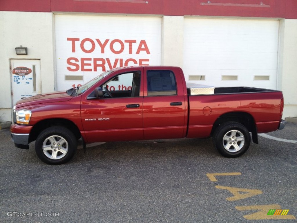 2006 Ram 1500 SLT Quad Cab 4x4 - Inferno Red Crystal Pearl / Medium Slate Gray photo #3