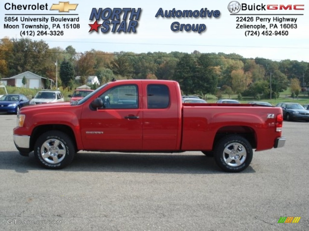 2012 Sierra 1500 SLE Extended Cab 4x4 - Fire Red / Ebony photo #1