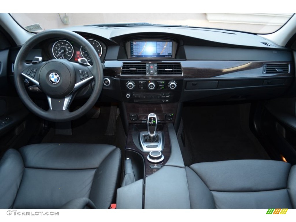 2008 BMW 5 Series 550i Sedan Black Dashboard Photo #71795074