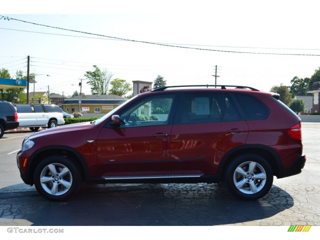 2009 X5 xDrive30i - Vermillion Red Metallic / Sand Beige Nevada Leather photo #4