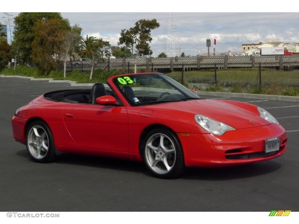 2003 911 Carrera Cabriolet - Guards Red / Black photo #1