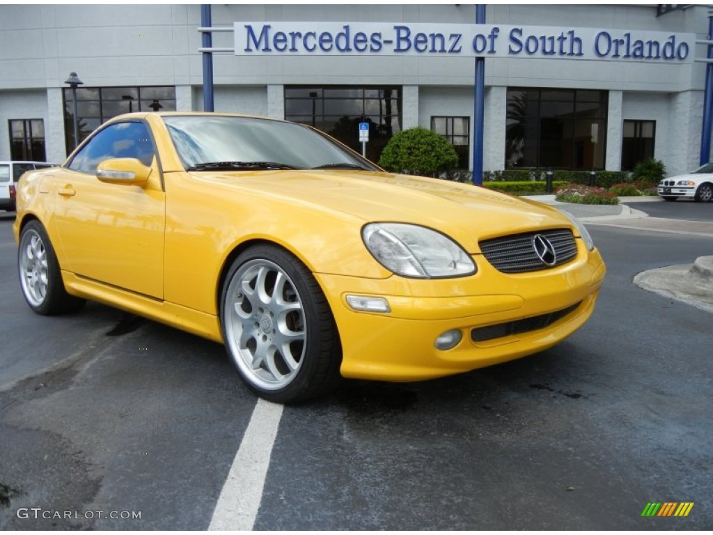 2001 SLK 230 Kompressor Roadster - Sunburst Yellow / Charcoal Black photo #1