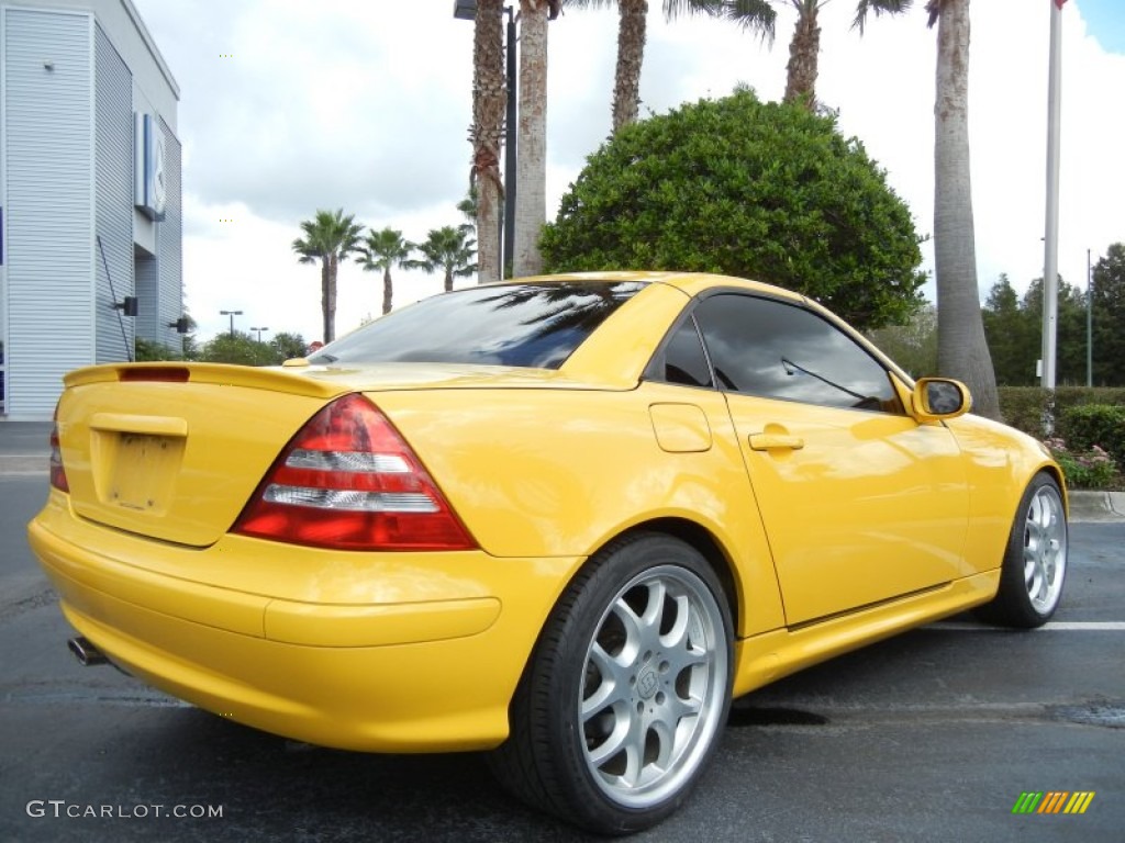 2001 SLK 230 Kompressor Roadster - Sunburst Yellow / Charcoal Black photo #7