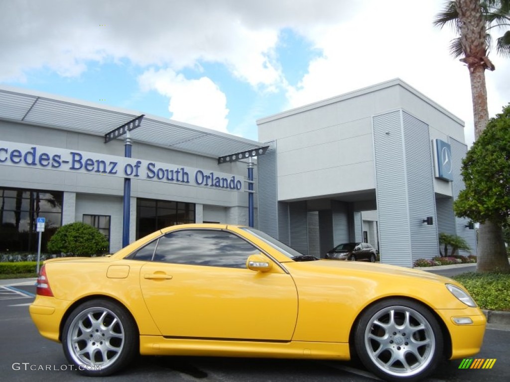 2001 SLK 230 Kompressor Roadster - Sunburst Yellow / Charcoal Black photo #8