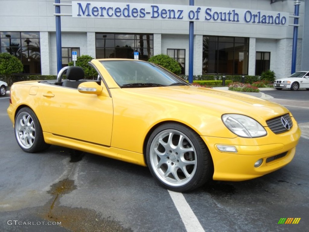 2001 SLK 230 Kompressor Roadster - Sunburst Yellow / Charcoal Black photo #9